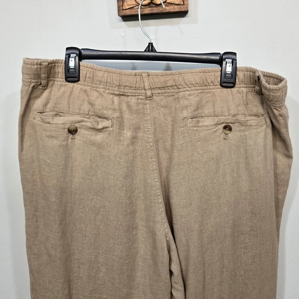 Club Room Luxury 100% Linen Pants Men XL Drawstring Elastic Waist Resort Coastal - Picture 5 of 8